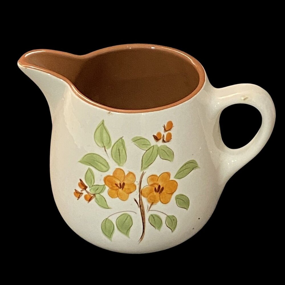 Vtg 60s Stangl Bittersweet Floral Pitcher Cottagecore Earthy Eclectic Farmhouse